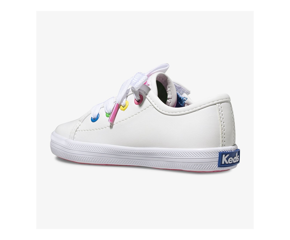 Zapatillas Keds Niños Blancas - Kickstart Multi-Color Eyelets Jr. - 728-SCXIFT